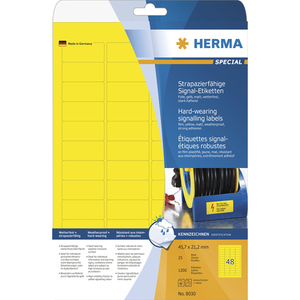 HERMA Signal-Etiketten SPECIAL, 45,7 x 21,2 mm, gelb