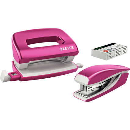 LEITZ Heftgert- & Locher-Set Mini NeXXt WOW, pink