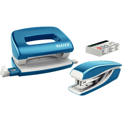 LEITZ Heftgert- & Locher-Set Mini NeXXt WOW, blau