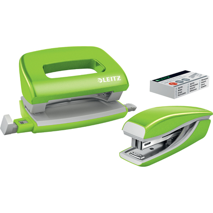 LEITZ Heftgert- & Locher-Set Mini NeXXt WOW, grn