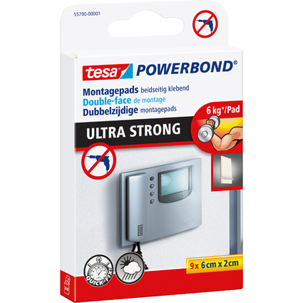 tesa Powerbond Montage-Klebepads, 20 mm x 60 mm