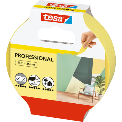 tesa Maler Krepp Precision Indoor Abdeckband, 25 mm x 25 m