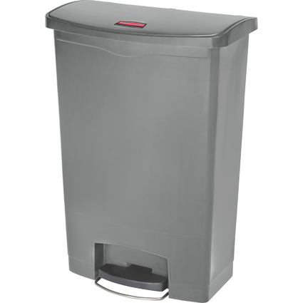 Rubbermaid Tret-Abfalleimer Slim Jim, 90 Liter, grau