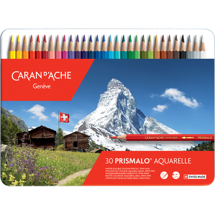 CARAN D'ACHE Buntstifte PRISMALO Aquarelle, 30er Metalletui