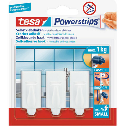 tesa Powerstrips Haken SMALL Trend, wei