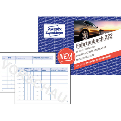 AVERY Zweckform Formularbuch "Fahrtenbuch", A6 quer