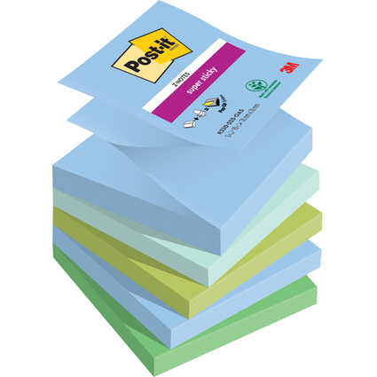 Post-it Haftnotizen Super Sticky Z-Notes, 76 x 76 mm, Oasis