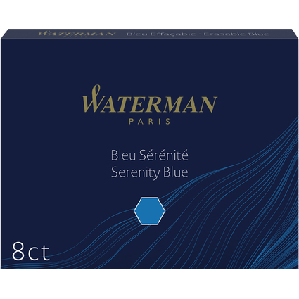 WATERMAN Standard-Groraum-Tintenpatronen, blau, lschbar