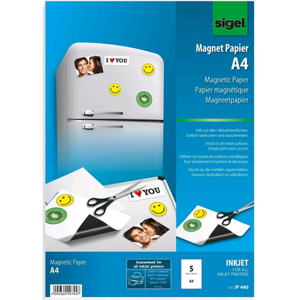 sigel Inkjet-Magnet-Papier, spezialbeschichtet, DIN A4