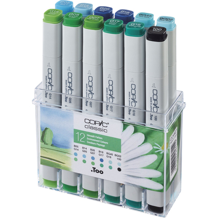 COPIC Marker classic, 12er Set Umweltfarben