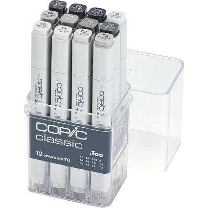 COPIC Marker classic, 12er Grau Set "TG", Toner Grautne