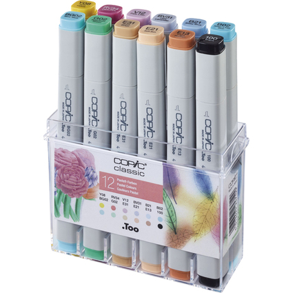 COPIC Marker classic, 12er Set Pastellfarben