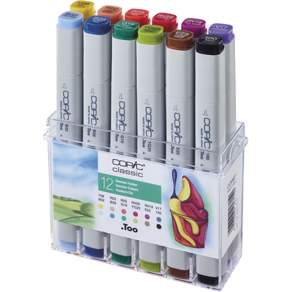 COPIC Marker classic, 12er Set Sommerfarben