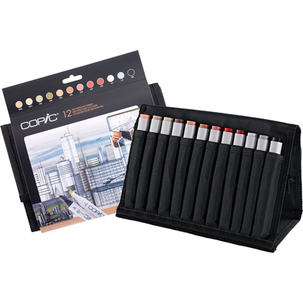 COPIC Marker classic, 24er Wallet mit 12 Architekturfarben