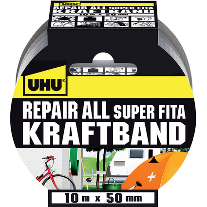 UHU Kraftband Repair all, (B)50 mm x (L)10 m, silber