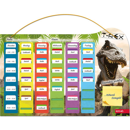 ROTH Klipp & Klar Stundenplan Steck-Fix "Tyrannosaurus"