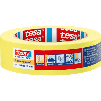 tesa Przisions-Krepp 4334 Papierabdeckband, 30 mm x 50 m