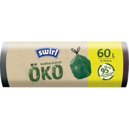 swirl ko-Mlleimerbeutel, mit Zugband, grn, 60 Liter