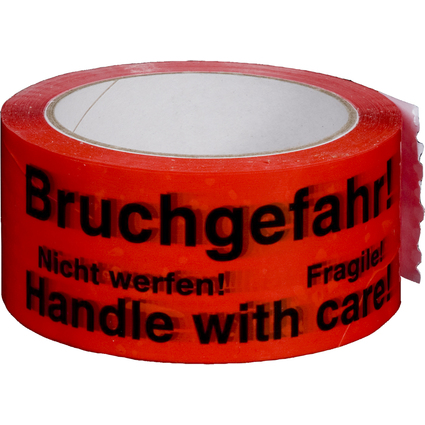 SMARTBOXPRO Signalklebeband "Bruchgefahr!", rot, aus PP