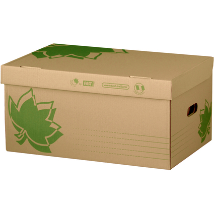 FAST NATURE LINE Archiv-Klappdeckelbox, braune Wellpappe