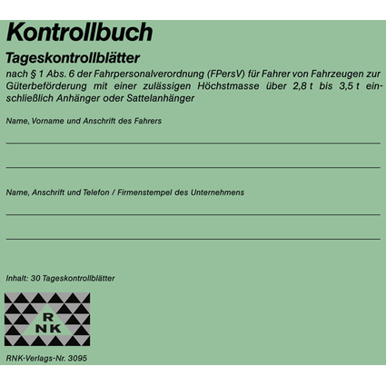 RNK Verlag Kontrollbuch, DIN A5 quer, 32 Blatt