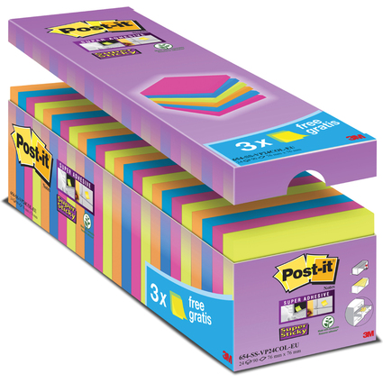 Post-it Haftnotizen Super Sticky Notes, 76 x 76 mm