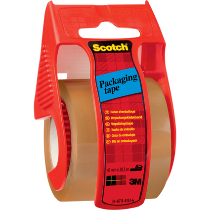 3M Scotch Verpackungsklebeband Classic, 50 mm x 20 m, braun