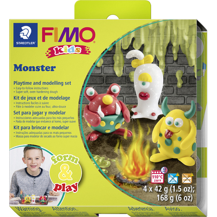 FIMO kids Modellier-Set Form & Play "Monster", Level 1