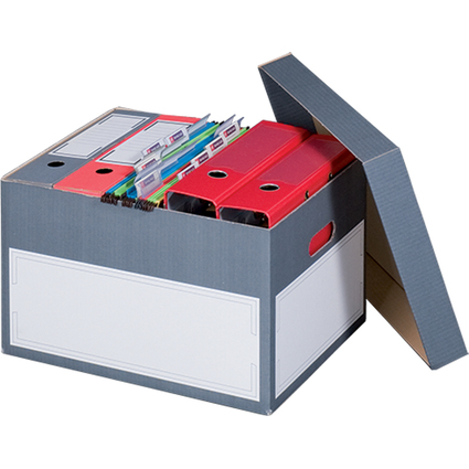 SMARTBOXPRO Archiv-/Transportbox S, grau, mit Stlpdeckel