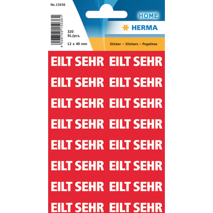 HERMA Textetiketten "EILT SEHR", 12 x 40 mm, rot / wei