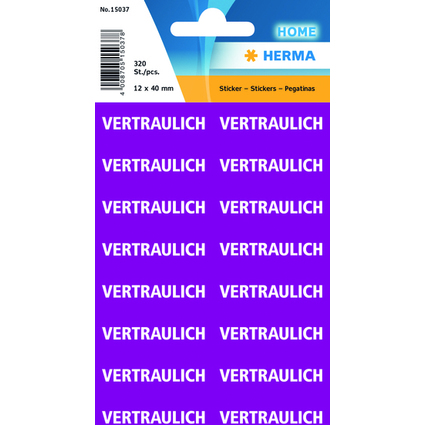 HERMA Textetiketten "VERTRAULICH", 12 x 40 mm, lila / wei