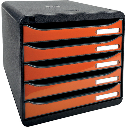 EXACOMPTA Schubladenbox BIG-BOX PLUS, 5 Schbe, mandarine