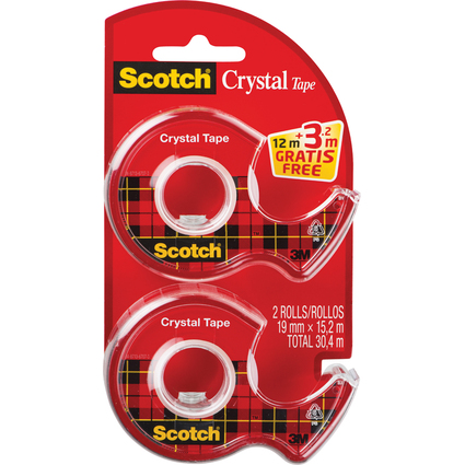 Scotch Handabroller Crystal, transparent, Vorteilspack