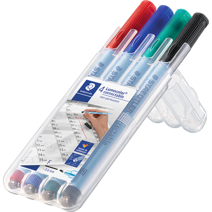 STAEDTLER Lumocolor correctable NonPermanent-Marker 305F,4er