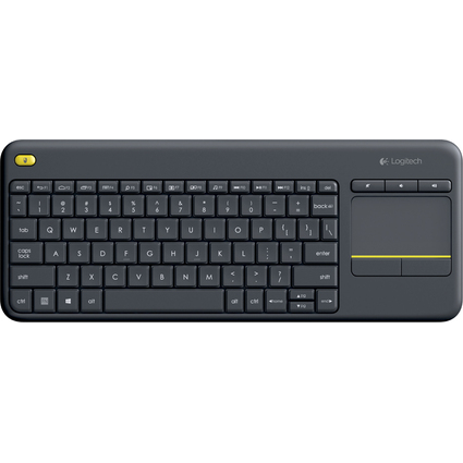 Logitech Tastatur K400 Plus, kabellos, mit Touchpad