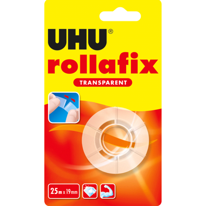 UHU Klebefilm rollafix transparent, 19 mm x 25 m