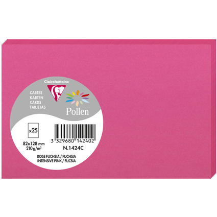 Pollen by Clairefontaine Briefkarte 82 x 128 mm, fuchsia