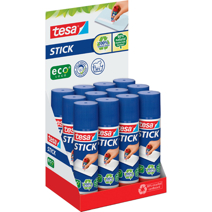 tesa ecoLogo Stick Klebestift, 20 g, Thekendisplay