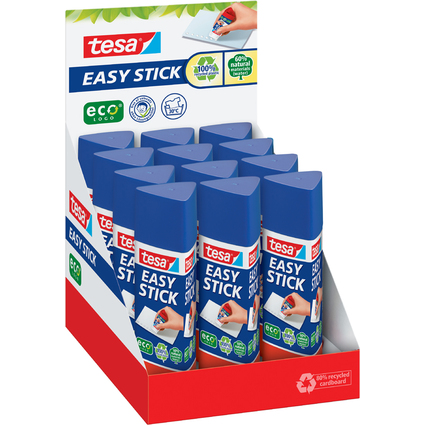 tesa ecoLogo Easy Stick Klebestift, 25 g, Thekendisplay