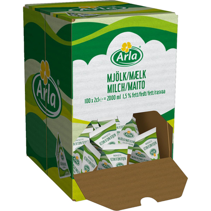 Arla Milch-Portion 1,5% Fett, im Displaykarton