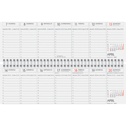 Glocken Tischkalender "Querterminbuch", 2025, rot