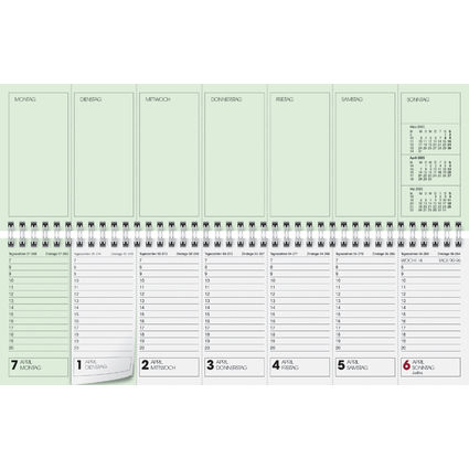 Glocken Tischkalender "Querterminbuch", 2025, grn