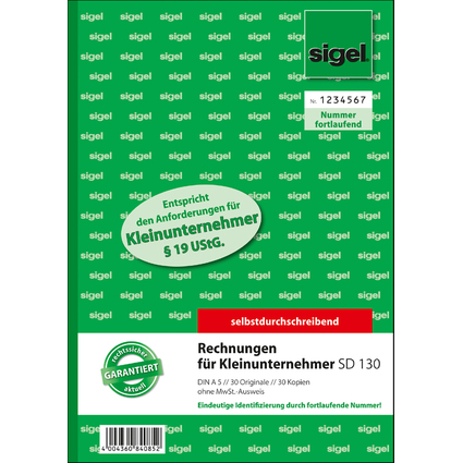 sigel Formularbuch "Rechnungen" fr Kleinunternehmer