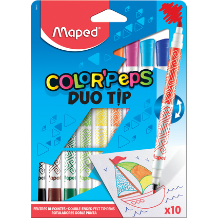 Maped Doppel-Fasermaler COLOR'PEPS DUOtip, 10er Kartonetui