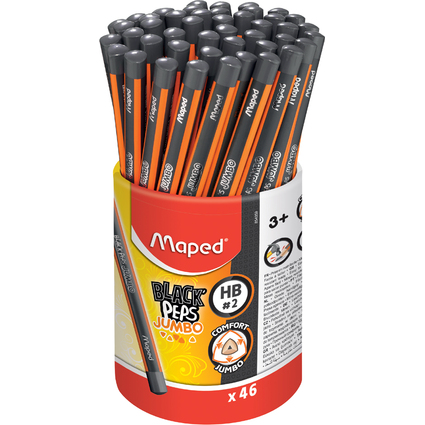 Maped Bleistift BLACK'PEPS JUMBO, Hrtegrad: HB, 46er Kcher