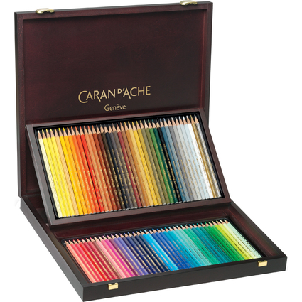 CARAN D'ACHE Buntstifte PRISMALO, 80er Holzkoffer