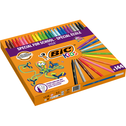 BIC KIDS Fasermaler Visa, 144er Klassenpackung