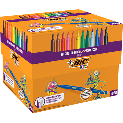 BIC KIDS Fasermaler Visa, 288er Kartonbox