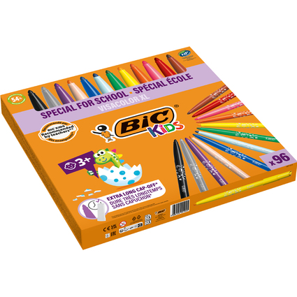 BIC KIDS Fasermaler Visacolor XL ecolutions, 96er Klassen-