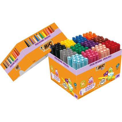 BIC KIDS Fasermaler Visacolor XL, 144er Kartonbox